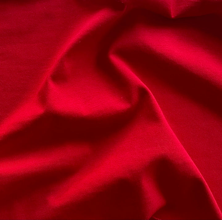 Lighter-Weight Lipstick Red Cotton Jersey Knit (Made in Italy)