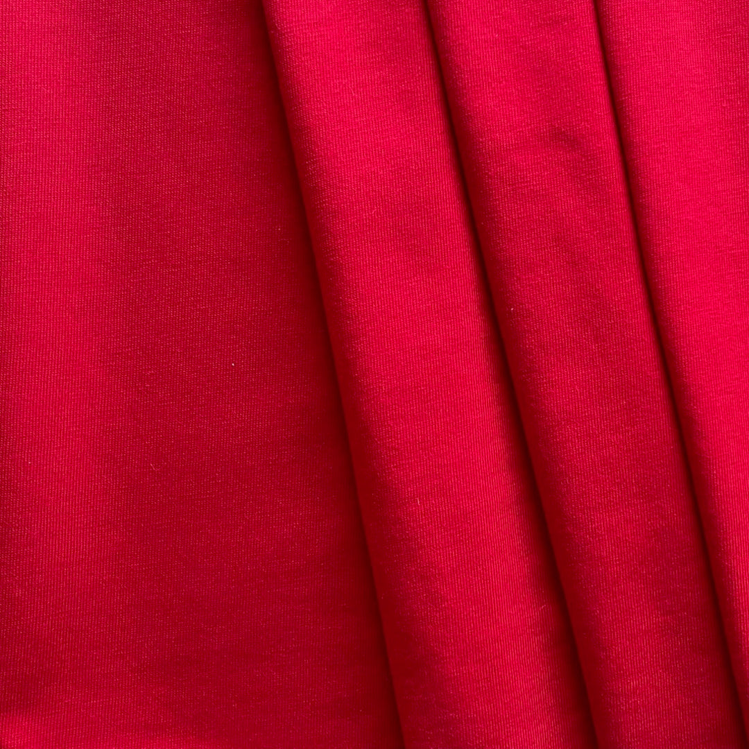 Lighter-Weight Lipstick Red Cotton Jersey Knit (Made in Italy)