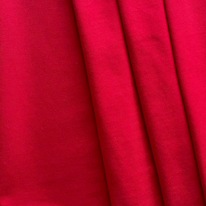 Lighter-Weight Lipstick Red Cotton Jersey Knit (Made in Italy)