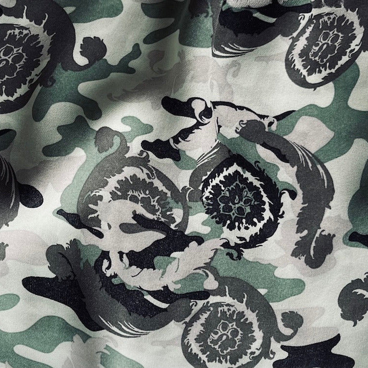 Versace Versatile Seaweed Green Camo Silk Crepe (Made in Italy)