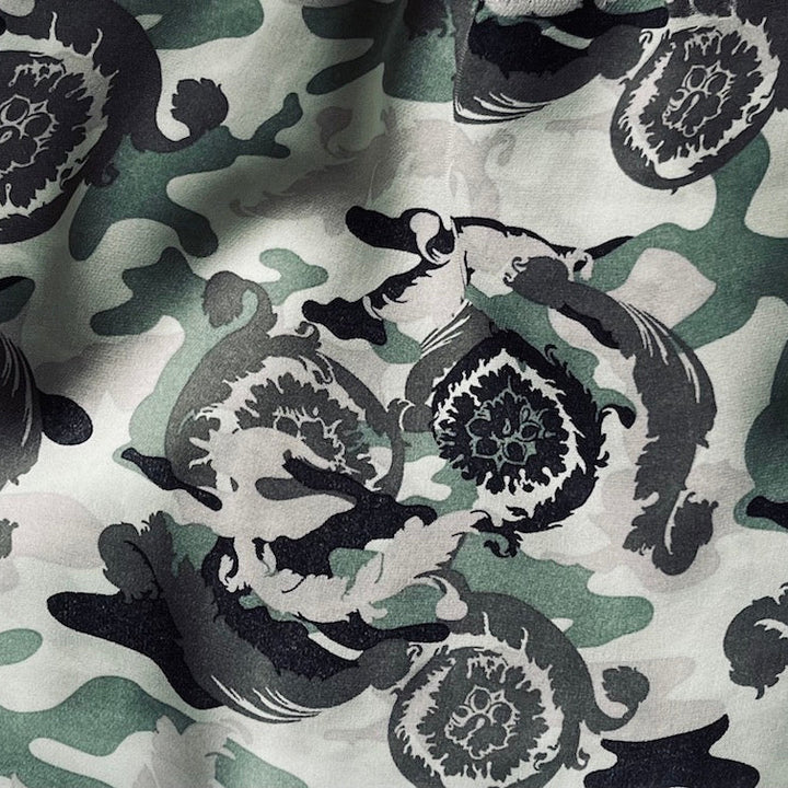 Versace Versatile Seaweed Green Camo Silk Crepe (Made in Italy)