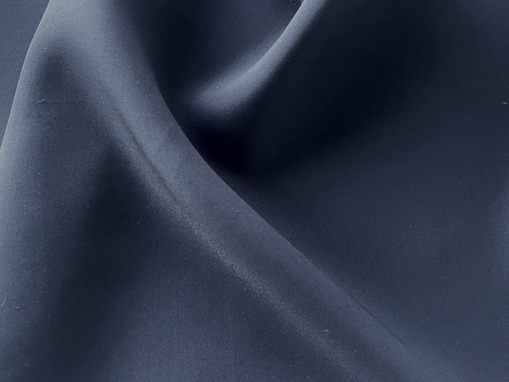 Dull Black Matte Silk Broadcloth (Made in Italy)