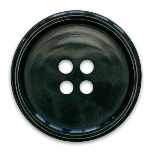 Midnight Forest Green 4-Hole Plastic Button (Made in Italy)