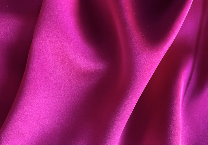 Saturated Tropical Fuchsia Silk Satin Charmeuse (Made in Italy)