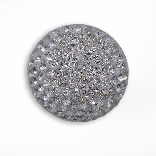 Starry Cluster Clear Rhinestone Silver Button (Made in Italy)