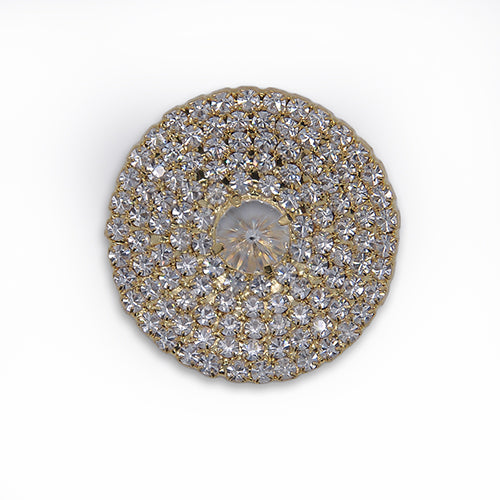 Spoked Starry Clear Rhinestone Gold Button (Made in Italy)
