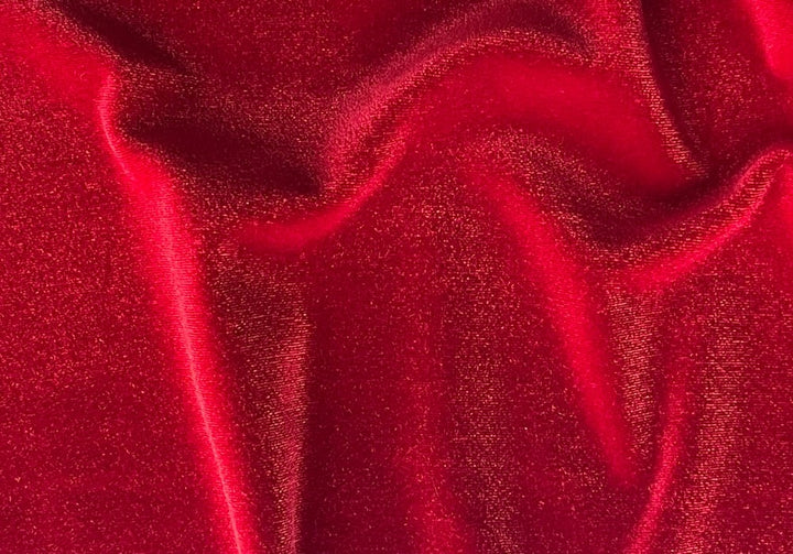 Sensuous Ruby Red Stretch Polyester Velvet