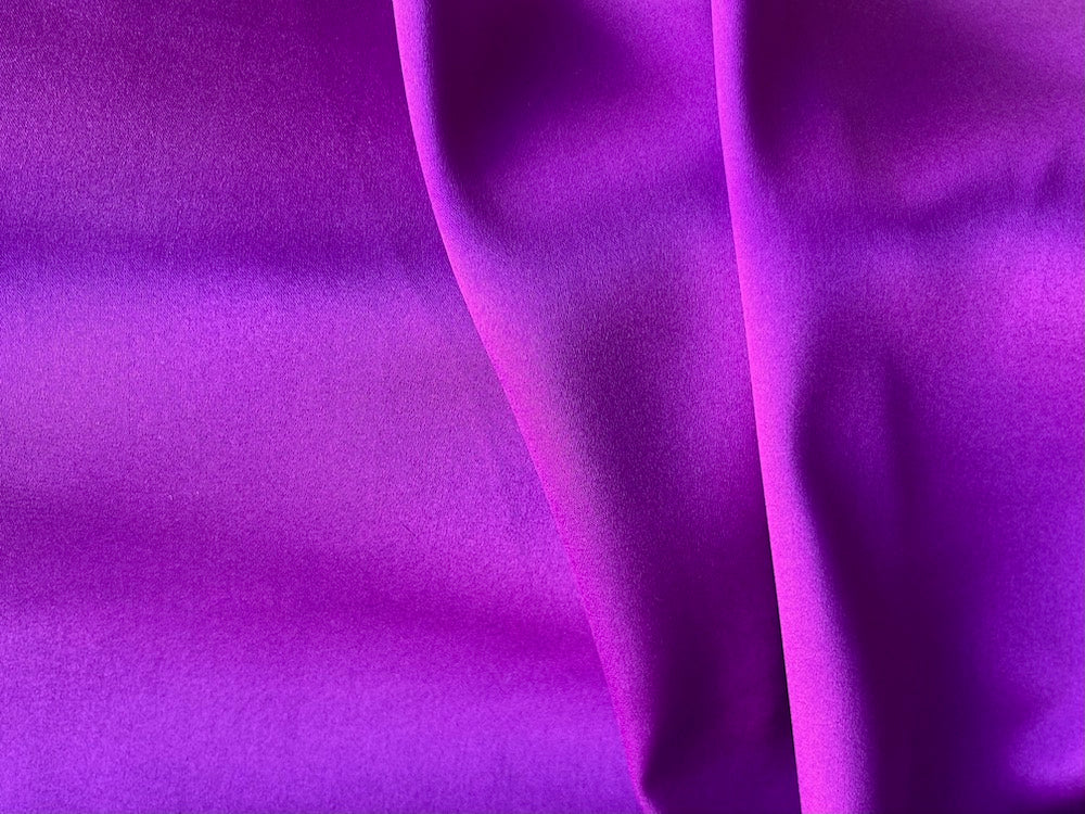 High-End Electric Fuchsia Stretch Silk Satin Charmeuse (Made in Italy)
