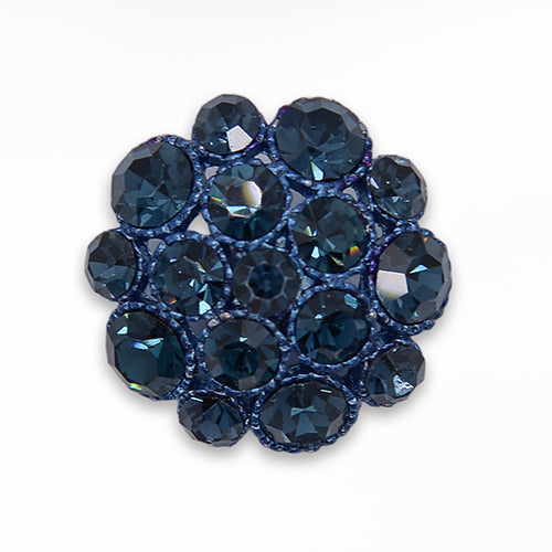 Faceted Sapphire Rhinestone Button (Made in Italy)