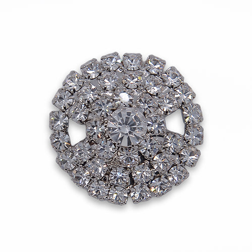 Open-Work Clear Rhinestone Button (Made in Italy)