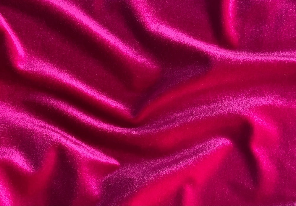 Brilliant Saturated Fuchsia Stretch Polyester Velvet