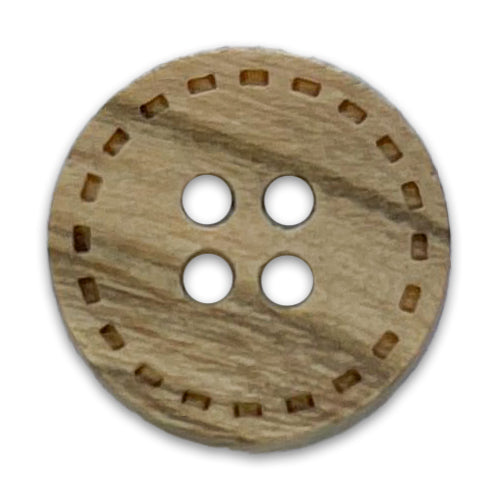 Top Stitched 4-Hole Wood Button