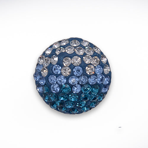 Domed Ombré Summer Skies Rhinestone Button (Made in Italy)