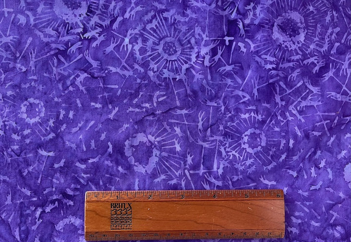 Vivid Violet Dandelion Puffs Cotton Batik (Made in Indonesia)