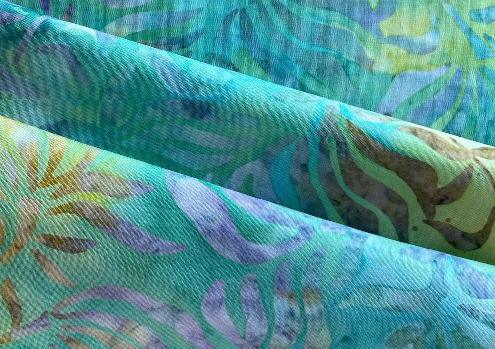 Waving Kelp Sea-Foam Green Cotton Batik (Made in Indonesia)
