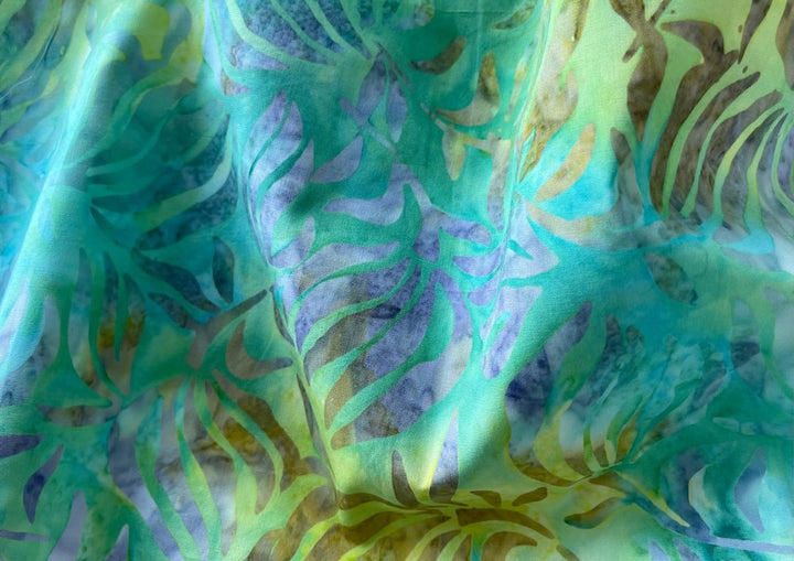 Waving Kelp Sea-Foam Green Cotton Batik (Made in Indonesia)