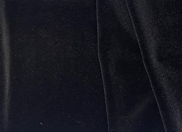 Chic Jet Black Stretch Polyester Velvet