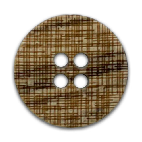 Cross-Hatched 4-Hole Wood Button (Made in Spain)