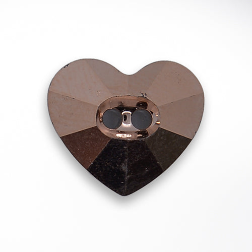 Copper Heart Two-Hole Rhinestone Button (Made in Italy)