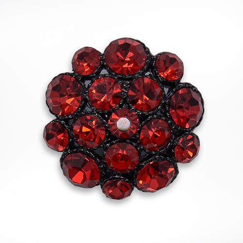 Faceted Ruby Rhinestone Button (Made in Italy)