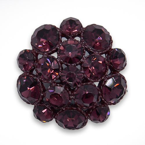 Faceted Plum Rhinestone Button (Made in Italy)