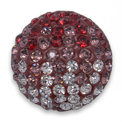 Domed Ombré Ruby Rose Rhinestone Button (Made in Italy)