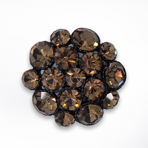 Faceted Umber Rhinestone Button (Made in Italy)