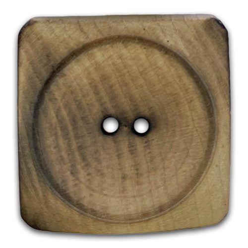 2" Square 2-Hole Wood Button (Made in Germany)