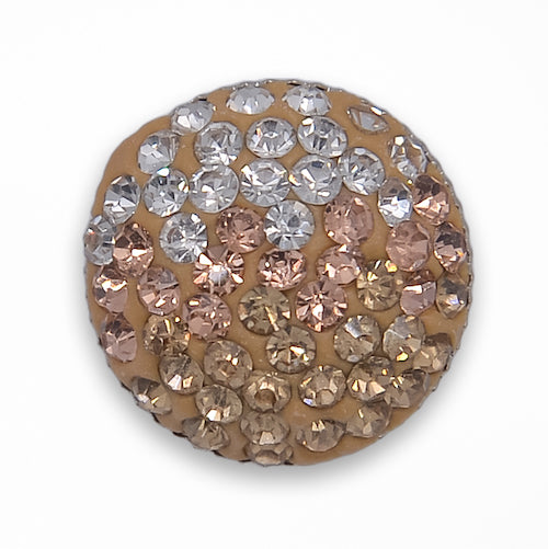 Domed Ombré Rose Gold Rhinestone Button (Made in Italy)