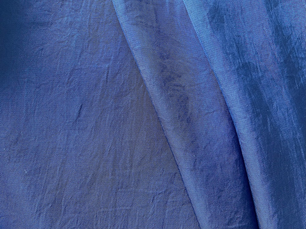 Vibrant Sailor's Blue Viscose Blend Twill  (Made in Italy)