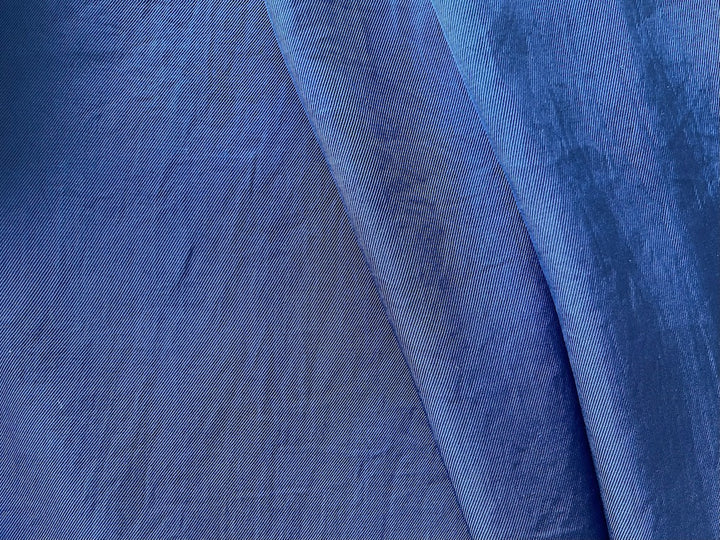 Vibrant Sailor's Blue Viscose Blend Twill  (Made in Italy)