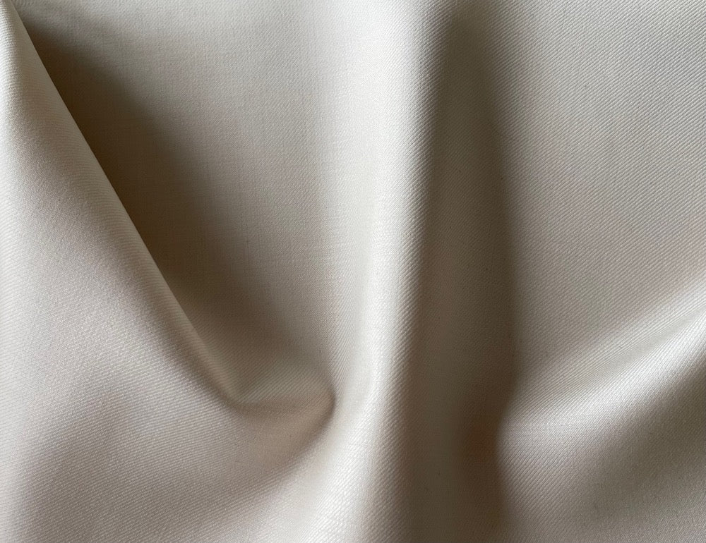Wool Fabric, Buffed Beige Wool Twill Gaberdine (Made in Japan
