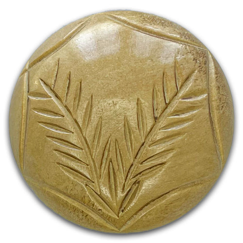 Engraved Frond Pale Wood Button (Made in USA)
