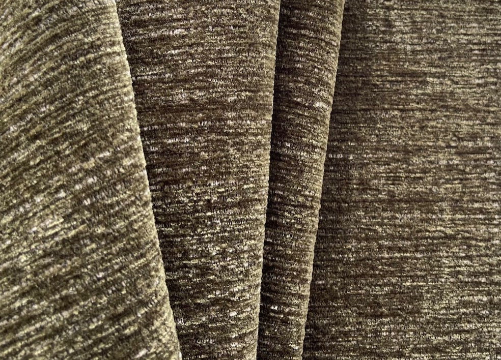 Plush Artichoke Green Acrylic Blend Chenille Velvet (Made in Turkey)