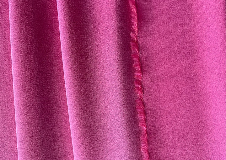 Luxurious Deep Rose Pink Fluid Rayon Blend Crepe Back Satin (Made in Italy)