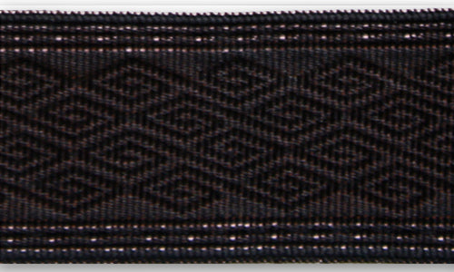 1 1/2" Geometric Pink & Black Brocade Ribbon (Made in Austria)