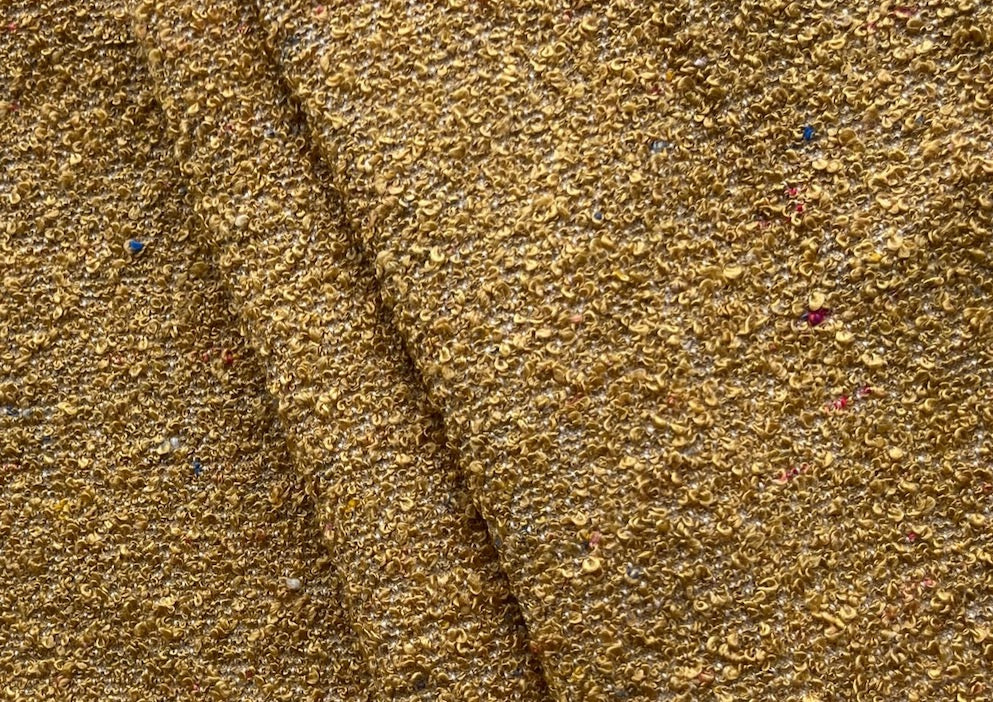 Sophisticatedly Retro Dijon Mustard Acrylic Blend Bouclé (Made in Turkey)