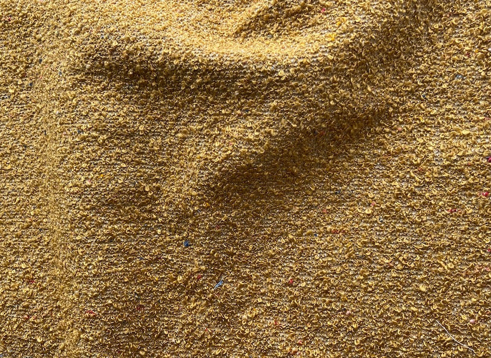 Sophisticatedly Retro Dijon Mustard Acrylic Blend Bouclé (Made in Turkey)