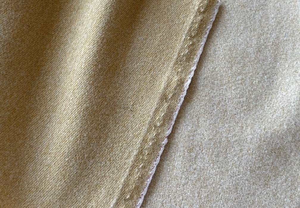 Brushed Flaxen Wheat Twill Wool Coating