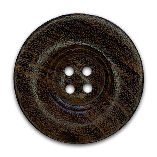 Wide Rimmed Darker 4-Hole Wood Button (Made in USA)