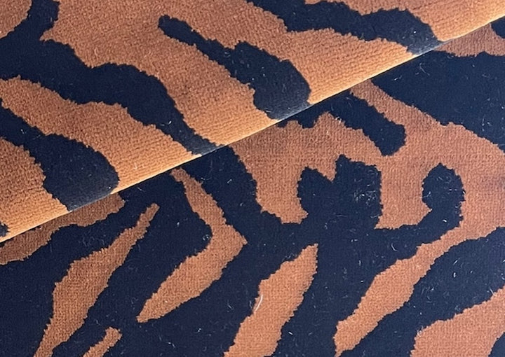 Heavy-Weight Swank Ginger & Black Tiger Velvet (Made in India)