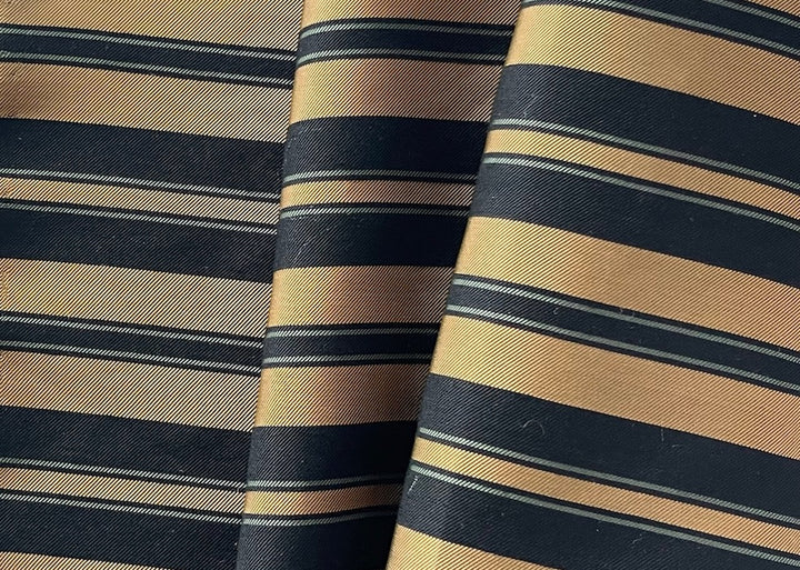 Striped Soft Black Camel Rayon & Silk Bemberg Lining (Made in Italy)