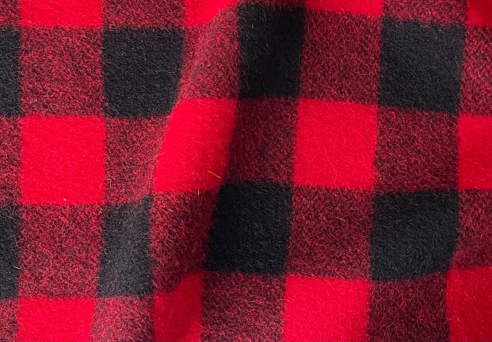 Classic Red & Black Buffalo Check Brushed Wool