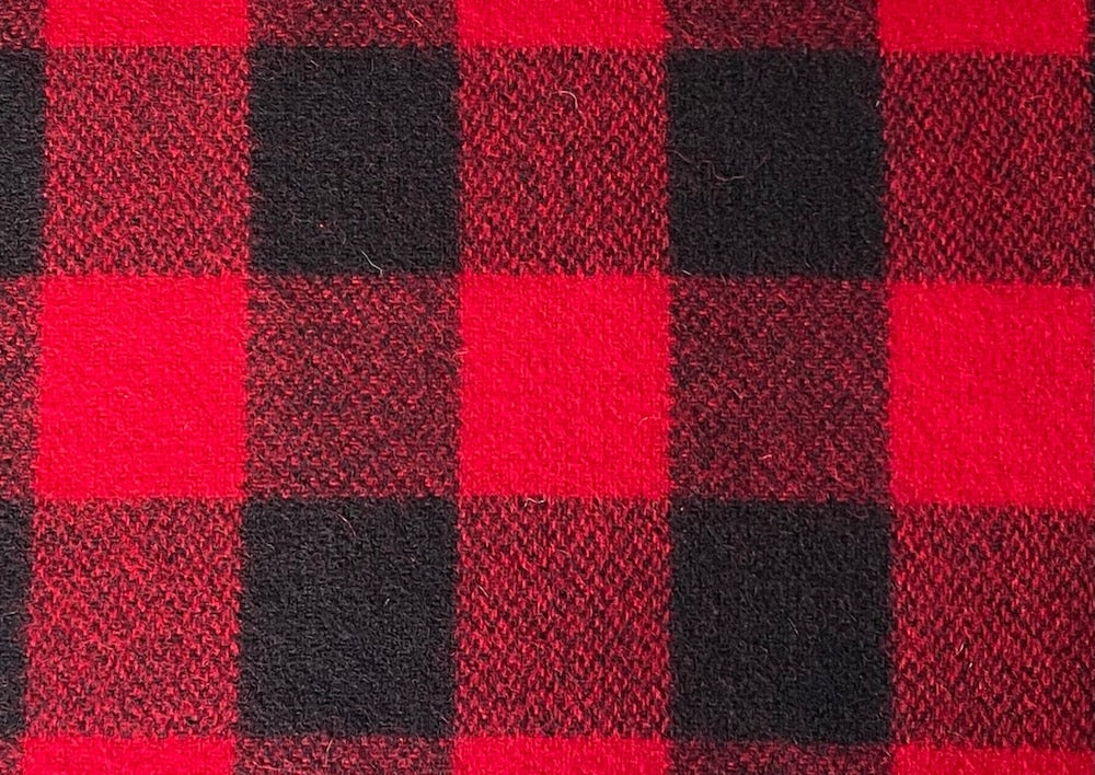 Classic Red & Black Buffalo Check Brushed Wool