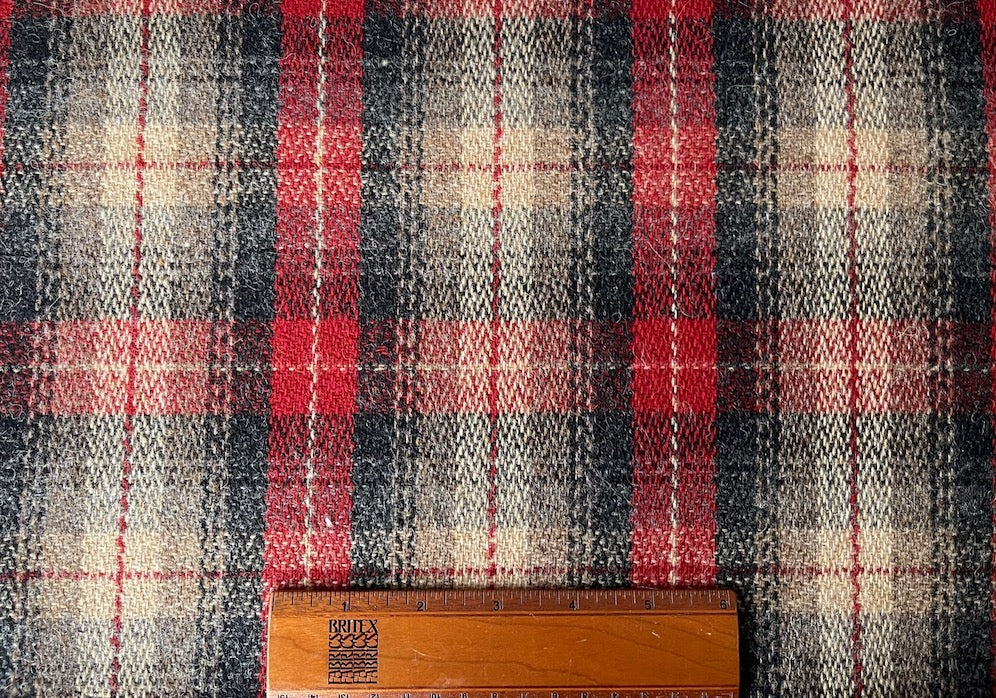 Delightfully Rustic Carmine, Mushroom, Charcoal & Black Wool Plaid