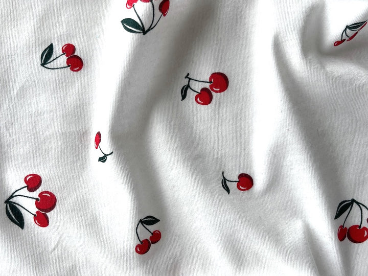 Cherries in the Snow Mid-Weight Cotton Knit