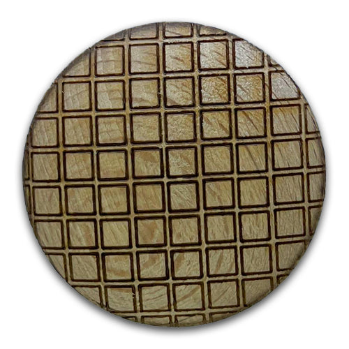 1 1/2" Gridded Light Wood Button (Made in Italy)