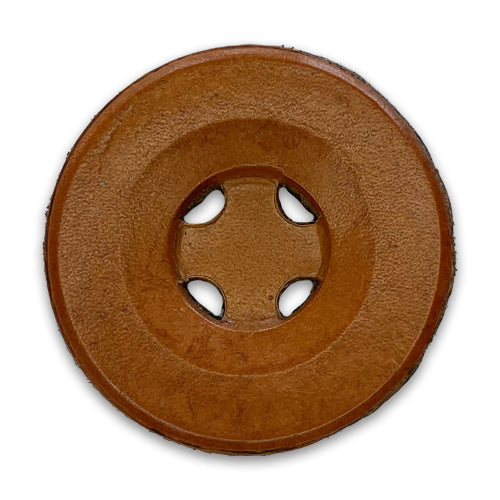 1 5/8" Butterscotch Four-Hole Leather Button (Made in Italy)