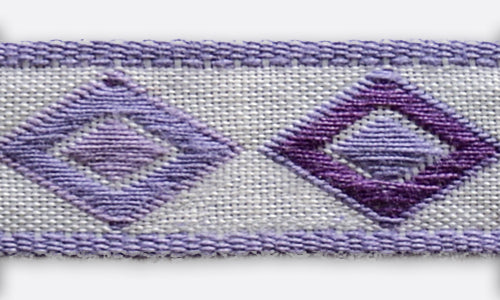 3/4" Violet Diamonds Woven Cotton Ribbon