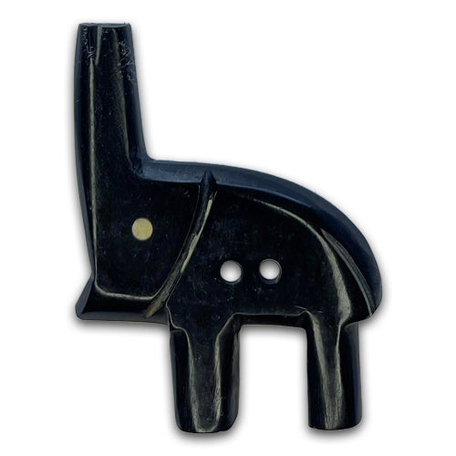1 3/4" Espresso Lucky Elephant 2/Hole Horn Button (Made in USA)